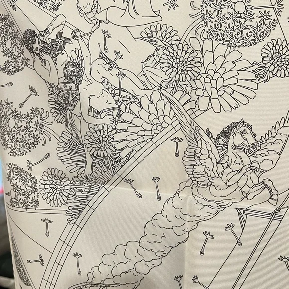 Hermes flagship scarf 90 white and grey - Picture 5 of 8